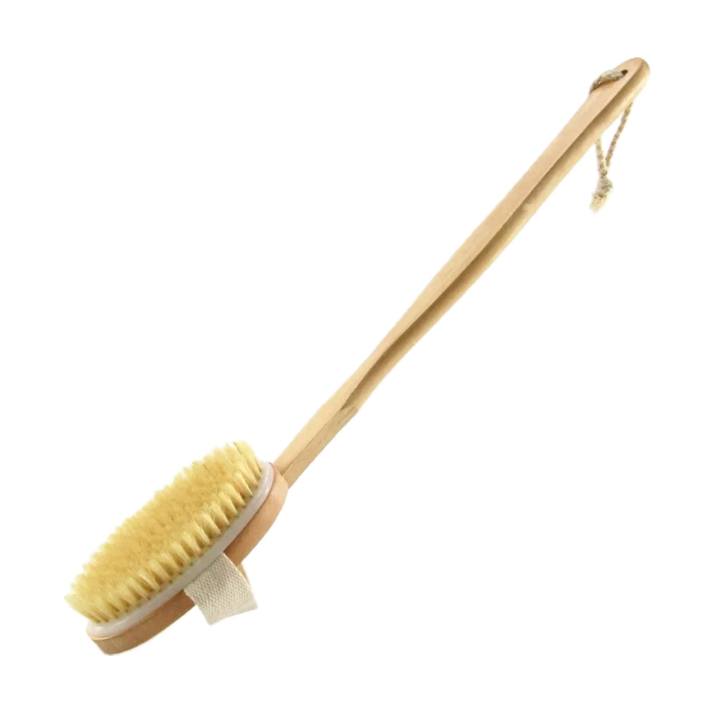 Wooden body brush, exfoliates skin, stimulates blood circulation