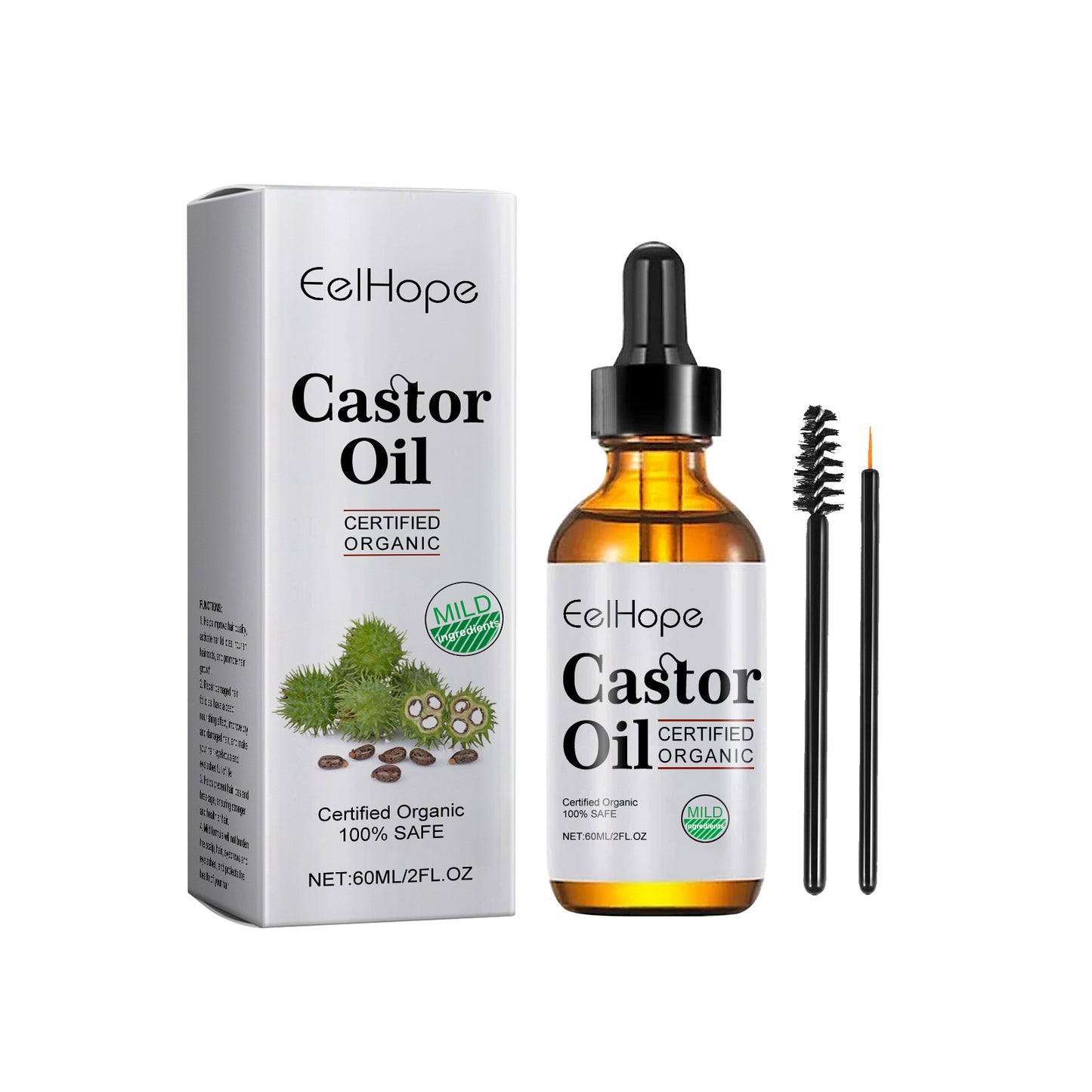 Castor Oil, helps for growing hair, eyebrows, lashes